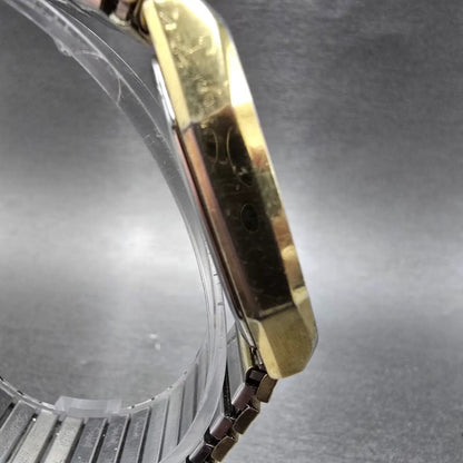 Seiko SQ Tank Watch Men 31mm Gold Dial Gold Tone Octagon 8123-5189 VTG PARTS4