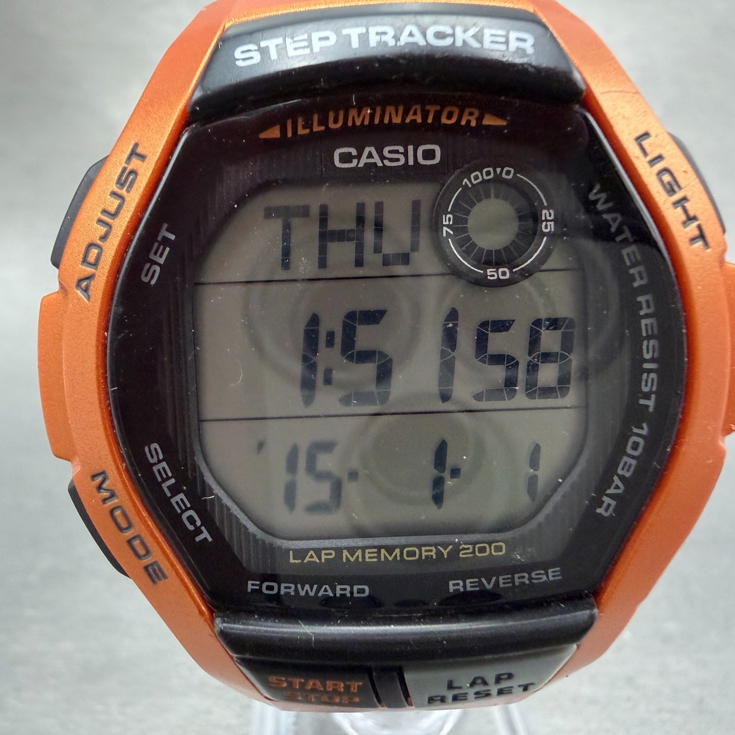 Casio Illuminator Digital Watch Men 44mm Black & Orange Tone WS-2000H NewBattery1
