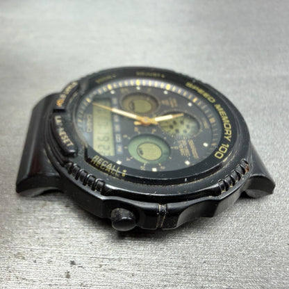 Casio Speed Memory AW-20 Watch Men 41mm Analog Digital Black Tone New Battery BH5