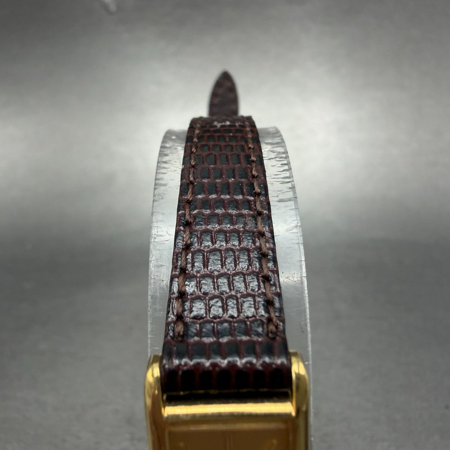 Seiko Tank Watch Women 13mm Gold Dial Gold Tone Rectangle 2e20-6120 New Battery4