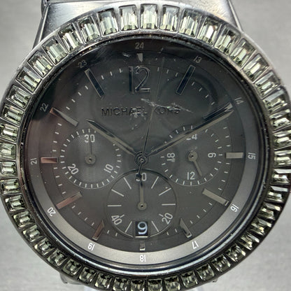Michael Kors Dylan Chrono Watch Women 42mm Black Dial Black Tone Date New Batt1