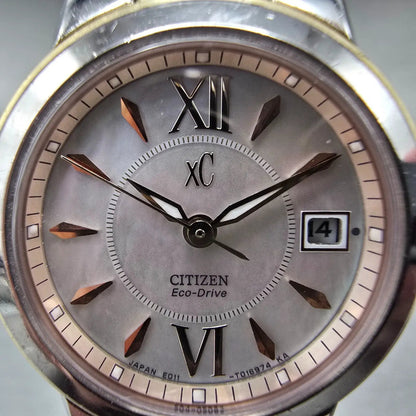 Citizen Eco-Drive Xc Watch Women 26mm MOP Dial Two Tone E011-T010580 Round Runs1