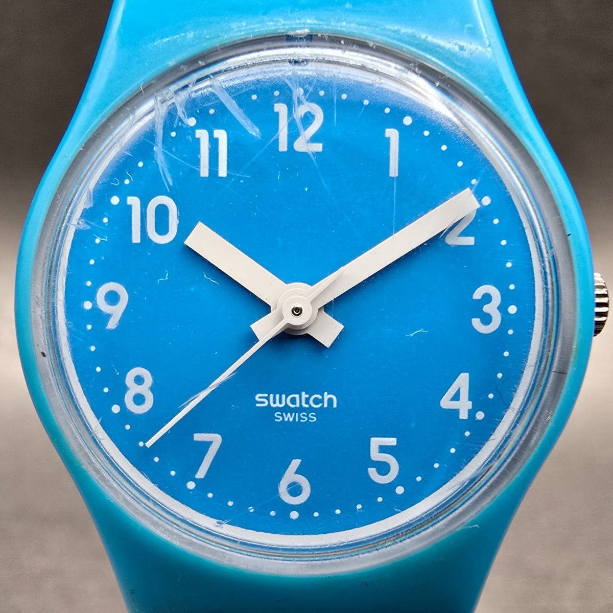 Swatch Lady Cyan Watch Women 25mm Blue Dial Blue Round LS112 New Battery VTG1