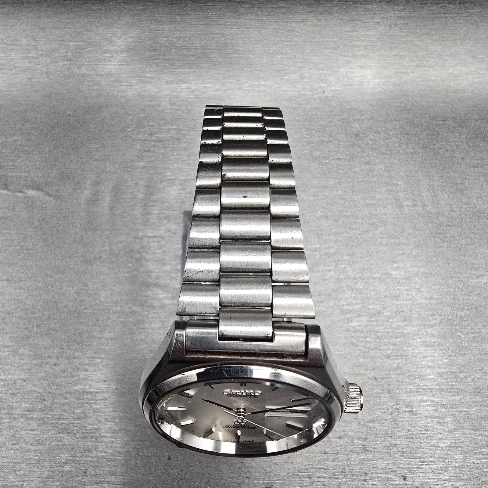 Seiko SilverWave Watch Men 36mm Silver Dial Silver Tone Daydate 8229-8000 NewBat4