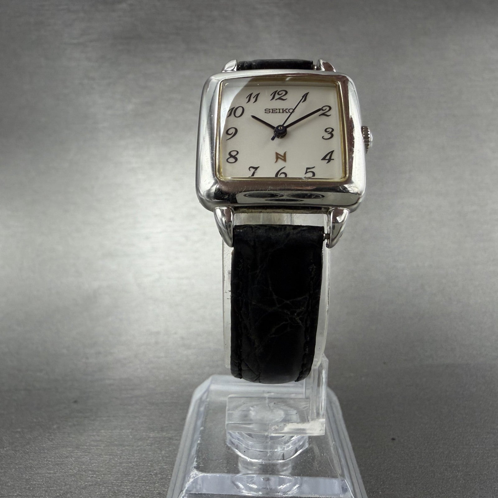 Seiko Noie Watch Women 23mm White Dial Silver Tone Square 1F21-5020 New Battery5