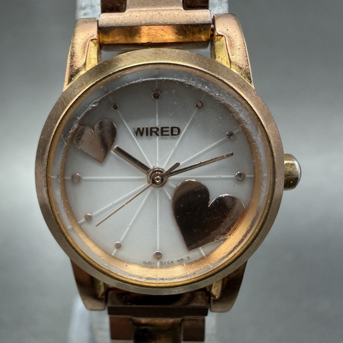 Seiko Wired Watch Women 21mm White Dial Rose Gold Tone Round 1N010KK0 New Batt1
