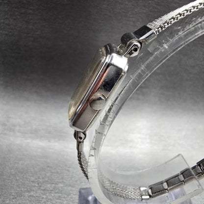 Seiko Watch Women 13mm Silver Dial Silver Rectangle 1320-5779 New Battery VTG2