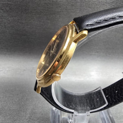 Seiko Watch Men 36mm Black Dial Gold Tone Round 7N01-8040 New Battery Vintage2