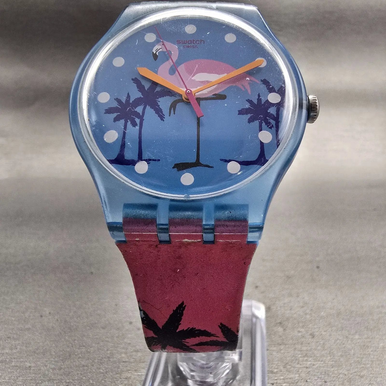 Swatch MIAMI VIBES Watch Women  Blue Dial Blue Case Round SUOZ230 New Battery5