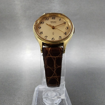 Seiko Watch Women 23mm Champagne Dial Gold Tone 4301-0030 New Battery