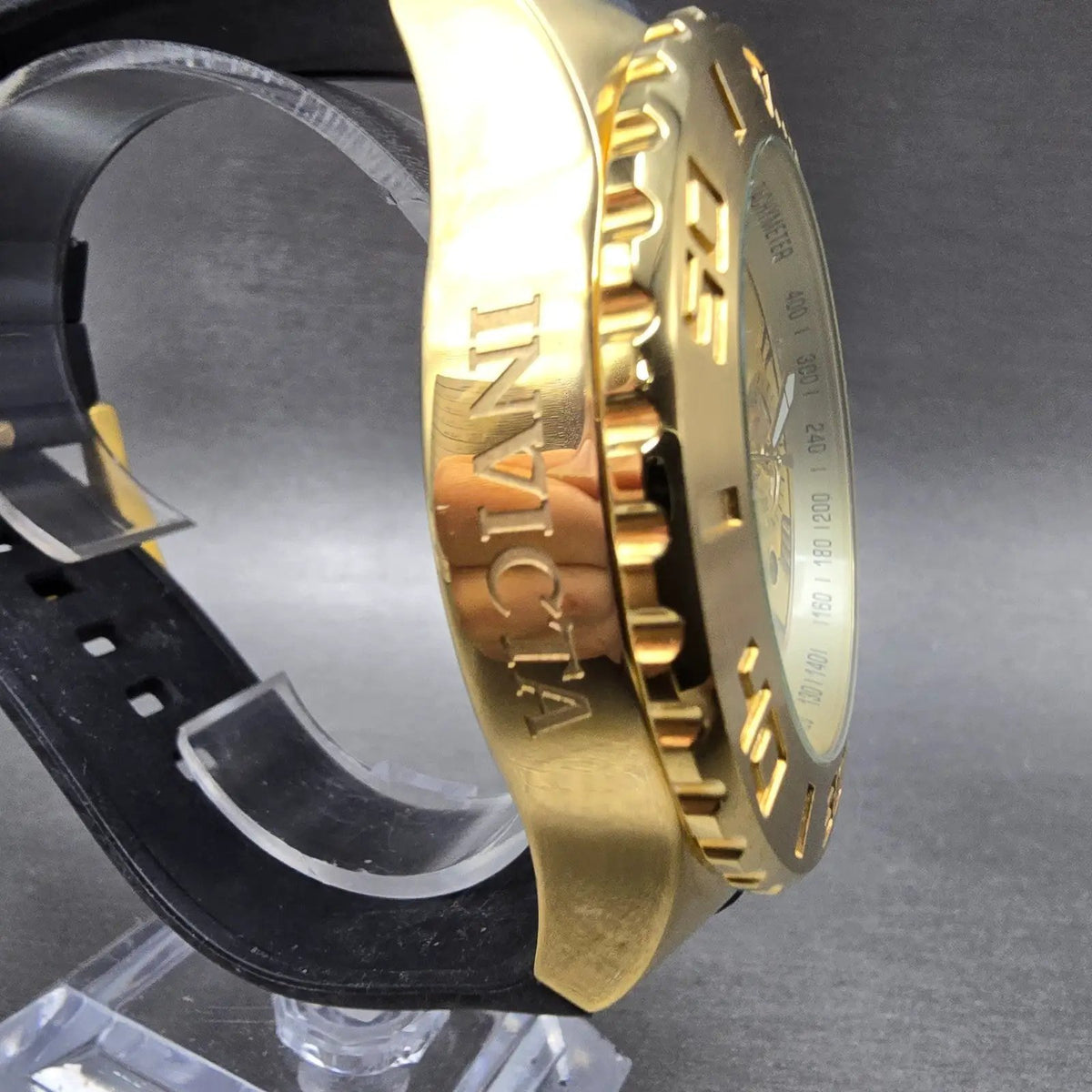 Invicta Pro Diver Watch Men 49mm Gold Dial Gold Date Round 24844 New Battery3