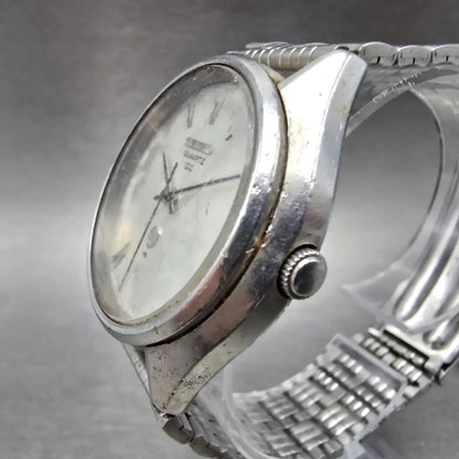 Seiko QZ Watch Men 36mm Silver Dial Silver Tone Round 0920-8000 New Battery VTG2