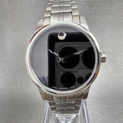 Movado Museum Classic Watch Women 28mm Black Dial Stainless Steel Round 0607537