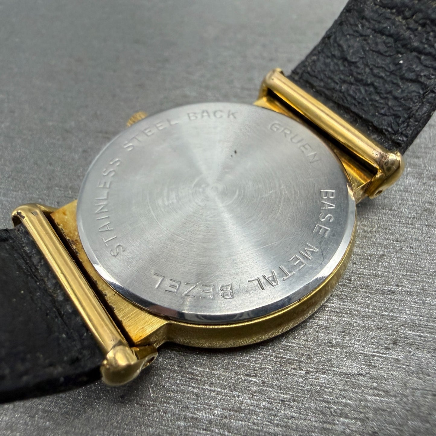 Gruen Precision Watch Men 31mm White Dial Gold Tone Round  New Battery9