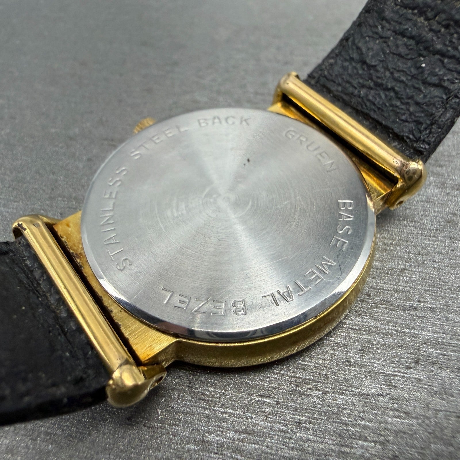 Gruen Precision Watch Men 31mm White Dial Gold Tone Round  New Battery9