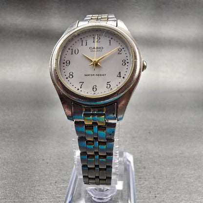 Casio Watch Women 27mm White Dial Two Tone Round LTP-1129 New Battery5