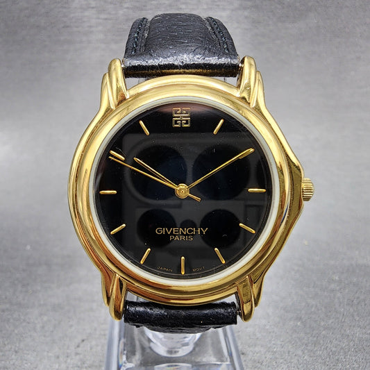 Givenchy Watch Men 34mm Black Dial Gold Tone Round GIV6344MYS PARTS0
