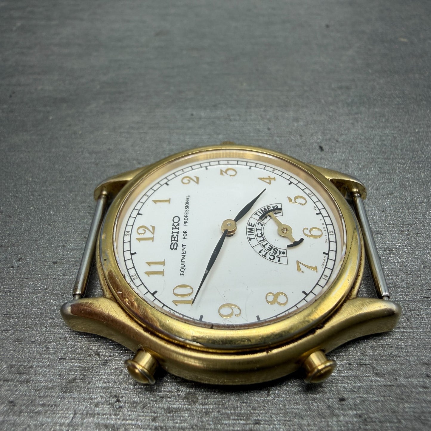 Seiko Equipment For Protentional Watch Men 35mm White Dial Gold Tone PARTS VTG4