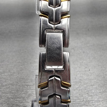 Seiko Watch Women 25mm White Dial Two Tone Date Round V782-6E70 New Battery VTG7