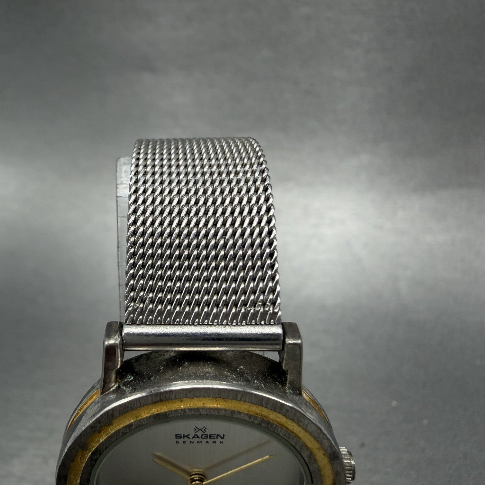 Skagen Watch Women 28mm Silver Dial Two Tone Round 30SGS Mesh Band New Battery4