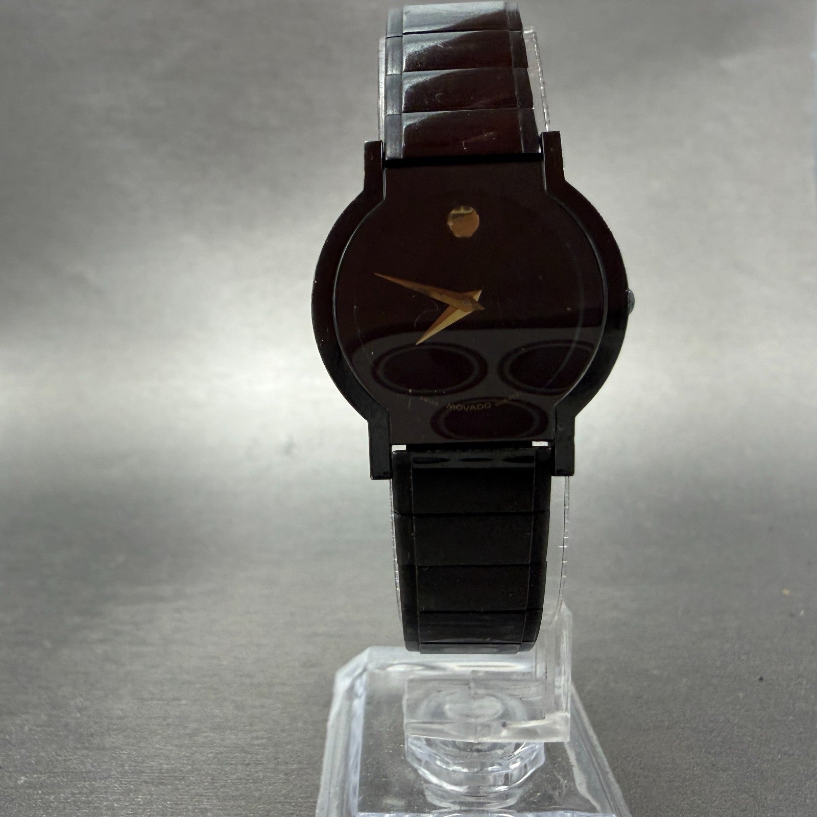 Movado Museum Watch 24mm Women Black Dial Black Tone Round 84-90-820A PARTS6