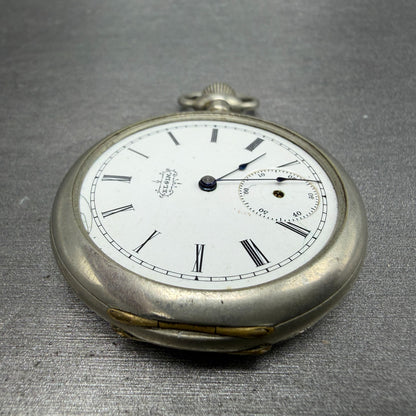 Elgin Pocket Watch 41.5mm White Dial Silver Tone Grade 94 Round Manual Wind PART4