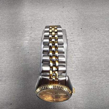 Seiko SQ Watch Women 24mm Gold Dial Two Tone Daydate Round 3Y03-0169 New Battery4