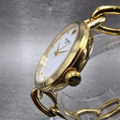 Kate Spade Watch Women 30mm Mop Dial Gold Tone Round KSW1467 New Battery2