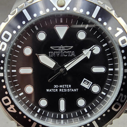 Invicta Pro Diver Watch Men 48mm Black Dial Silver Tone Date 44834 New Battery1
