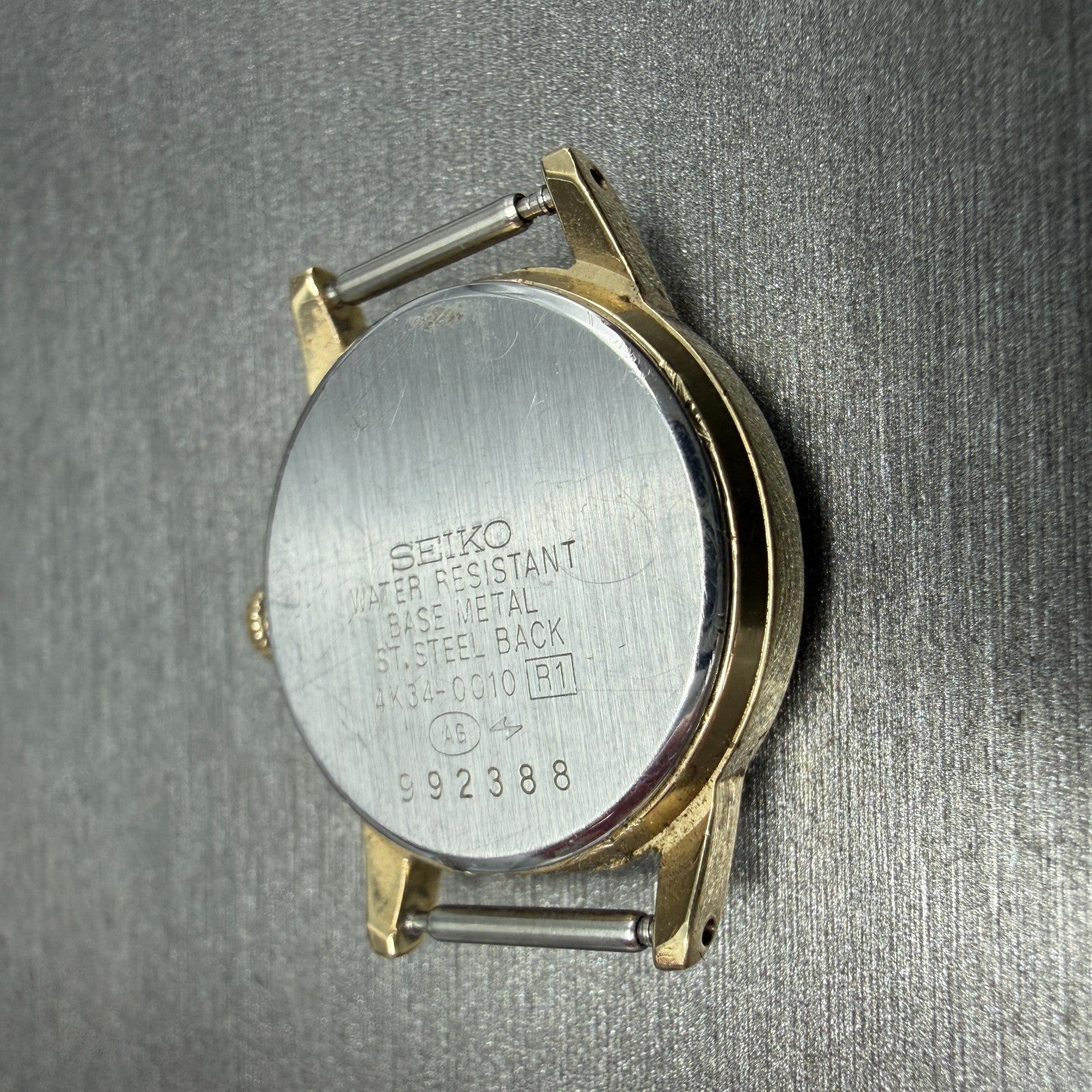 Seiko Avenue Moon Phase Watch Women 24mm White Dial Gold Tone 4K34-0010 PARTS12
