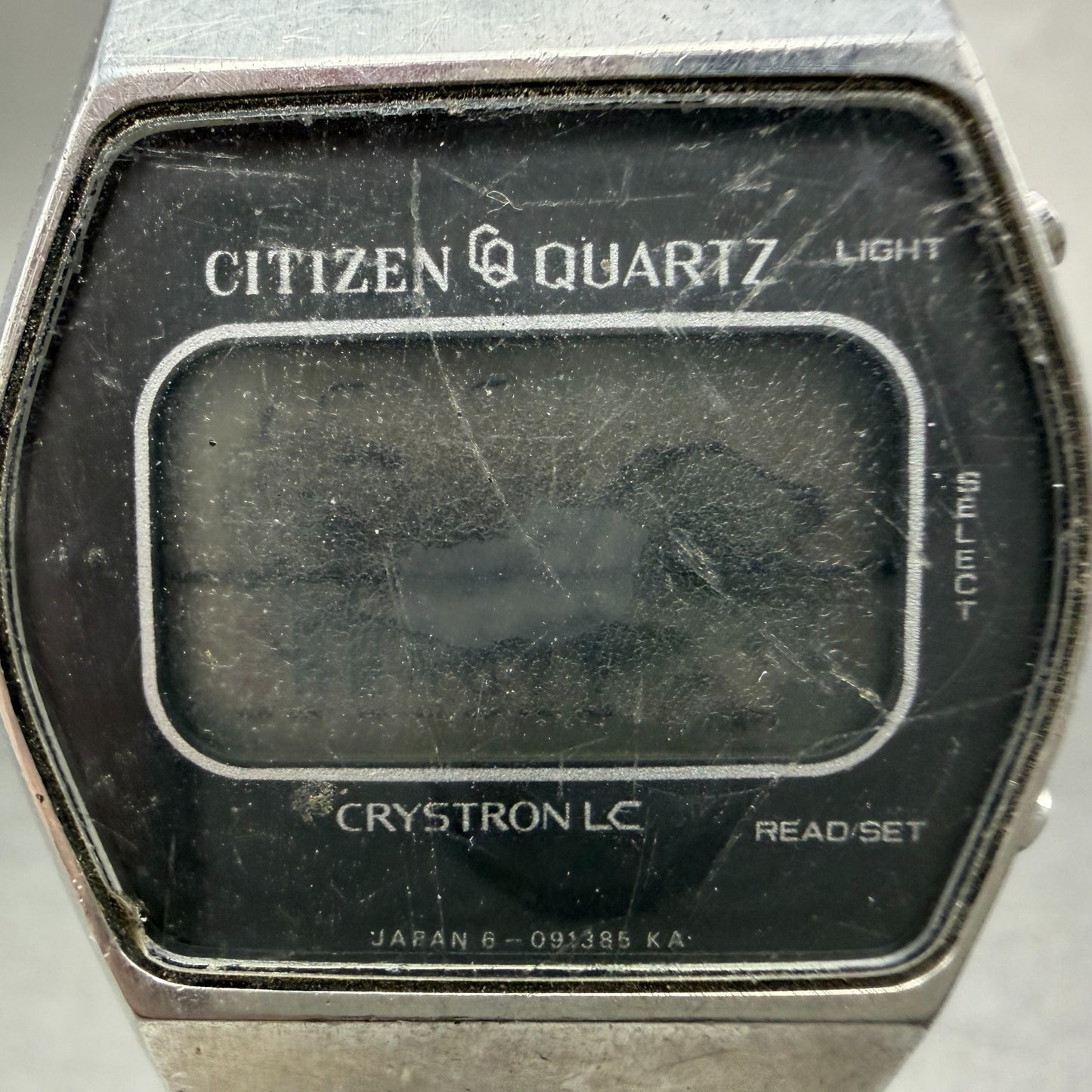 Citizen CQ Watch Men 34mm Digital LCD Silver Tone Alarm Chrono 4-097718 PARTS2