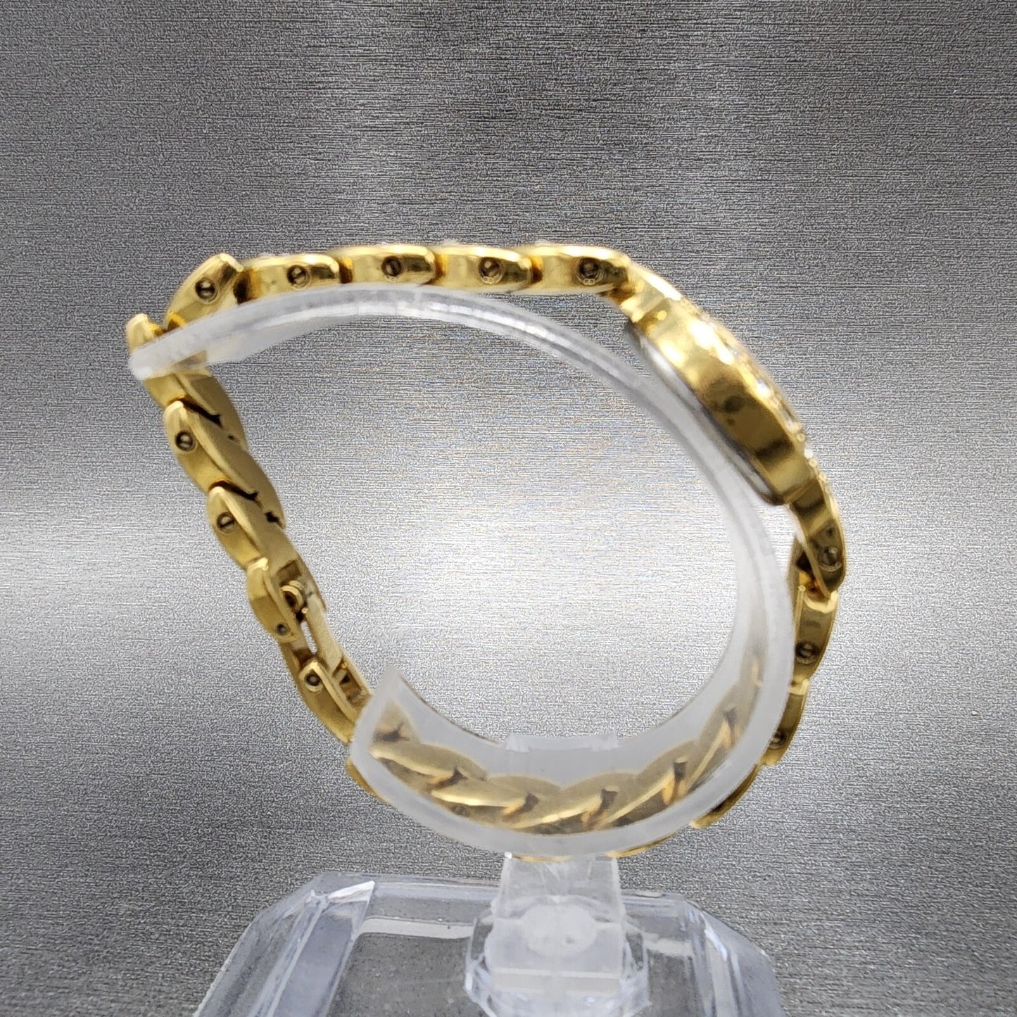 Wittnauer Watch Women 19mm Gold Dial Gold Tone Round Crystal Accents New Battery8