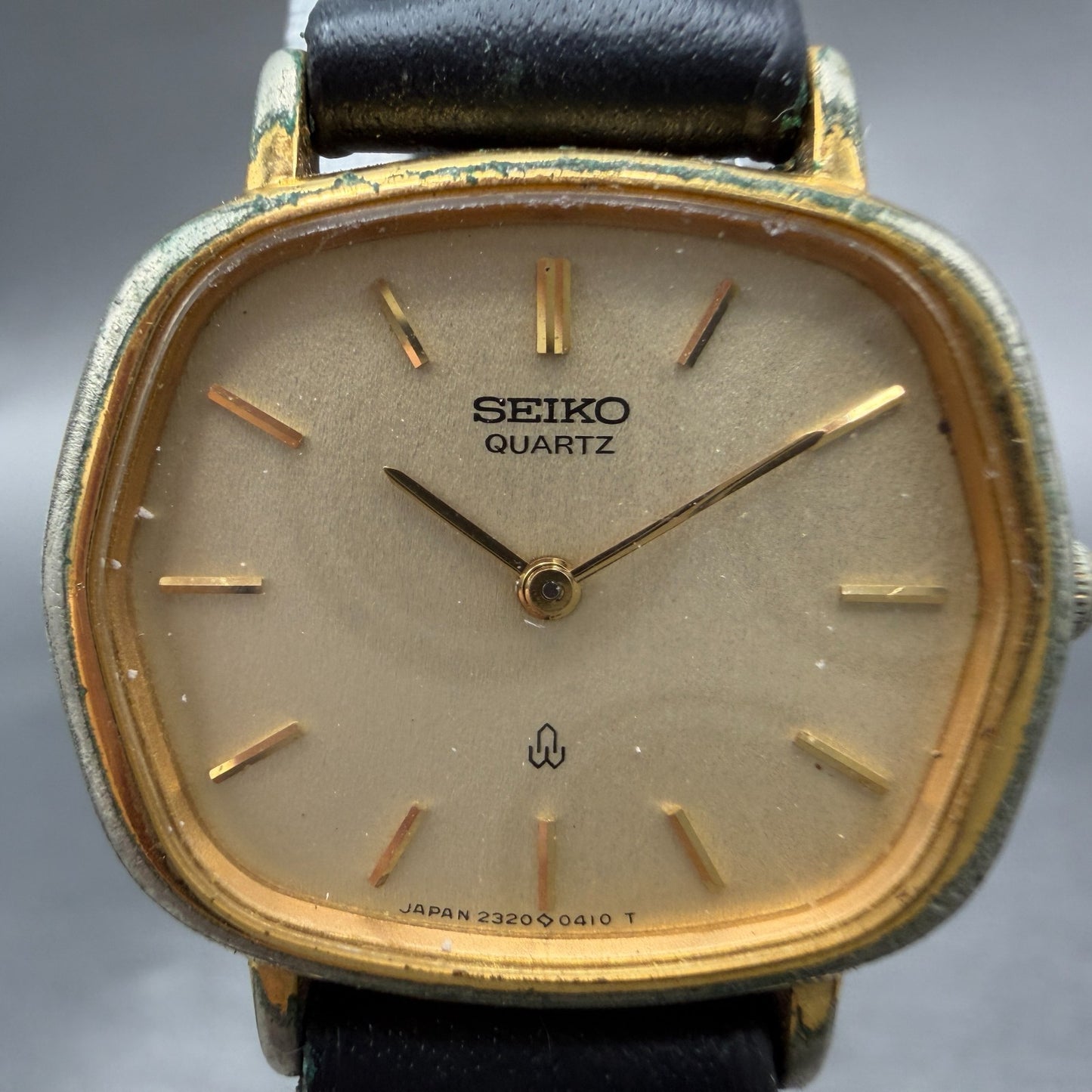 Seiko Watch Women 25mm Champagne Dial Gold Tone Hexagon 2320-5270 New Battery1