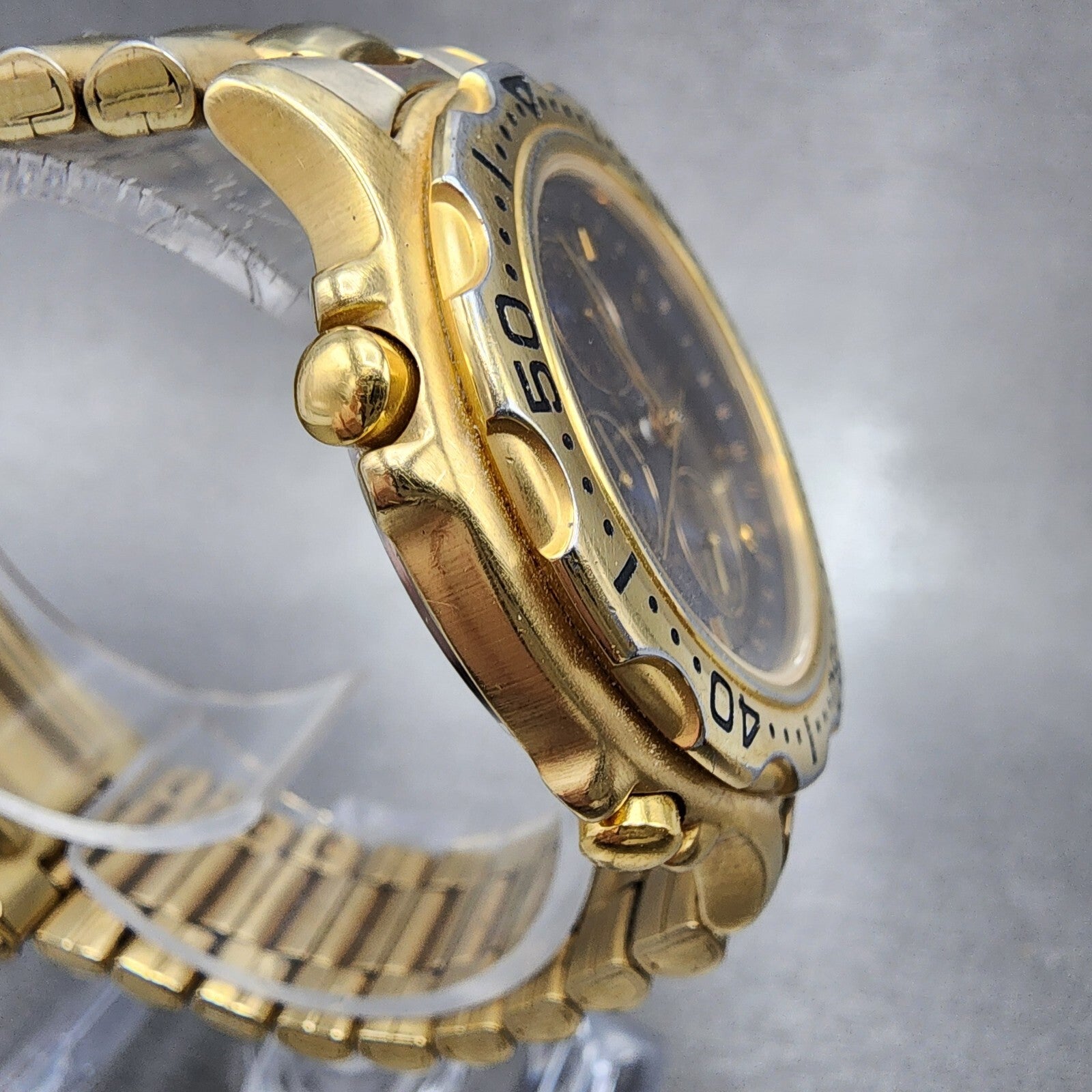 Bulova Marine Star Watch Men 38mm Blue Dial Gold Tone Chronograph 97A41 PARTS4