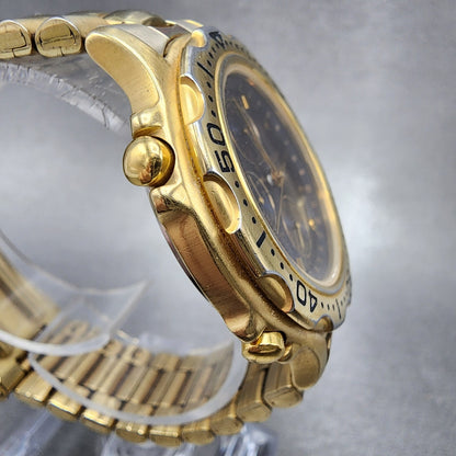 Bulova Marine Star Watch Men 38mm Blue Dial Gold Tone Chronograph 97A41 PARTS4