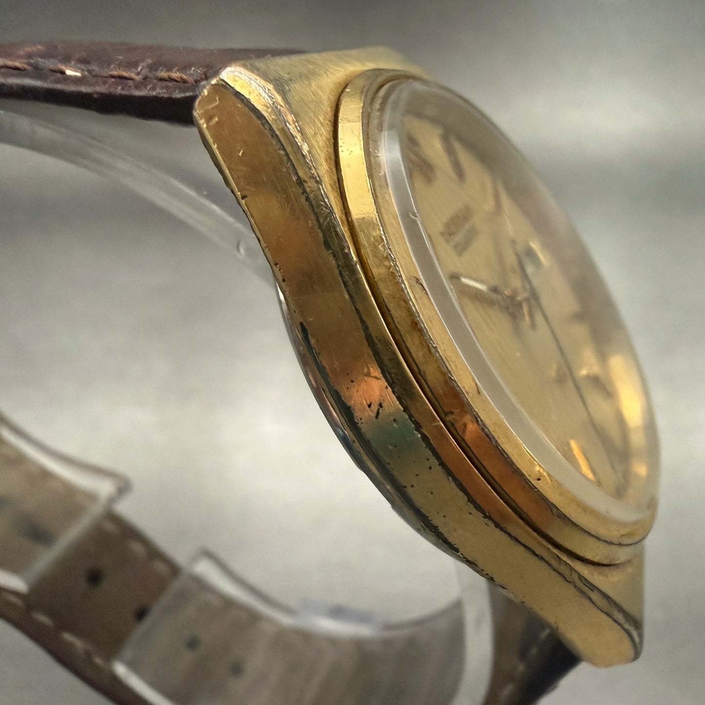 Seiko SQ Watch Men 35mm Gold Dial Gold Tone Daydate Round 8223-8029 New Battery3