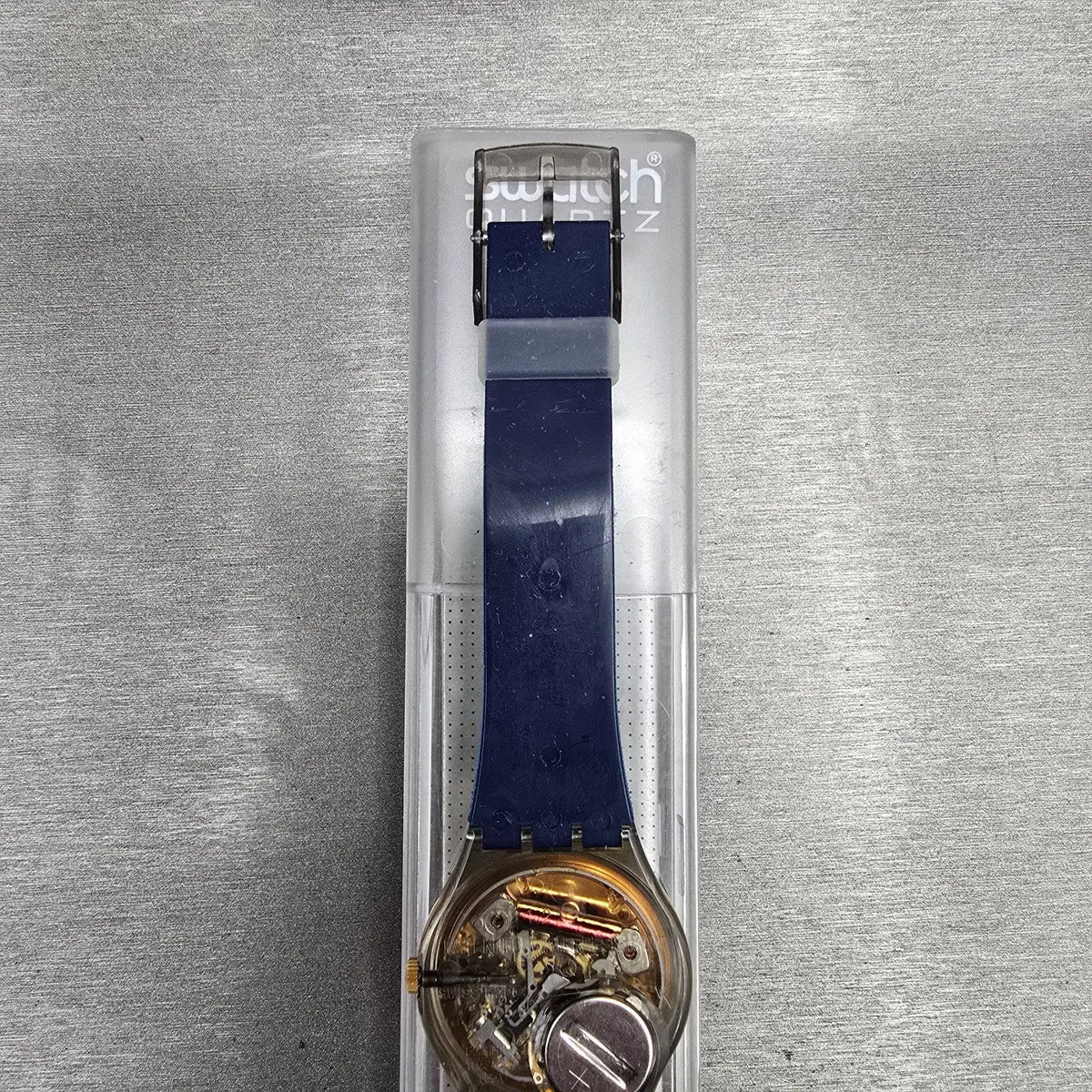 Swatch Tailleur Watch Men 34mm Gold Dial Gray Case Round GM109 New Battery NOS9