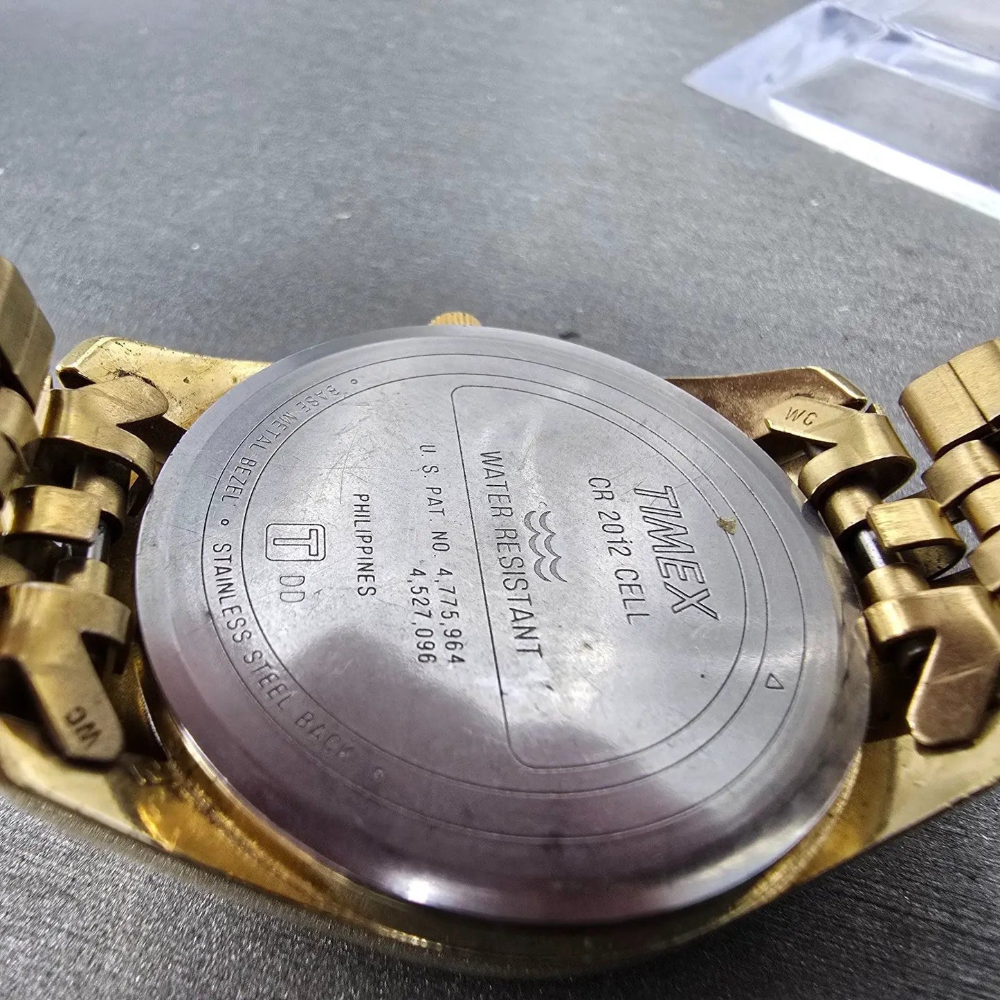 Timex President Watch Men 35mm Chamapgne Dial Gold Tone Daydate READ!!! New Batt10