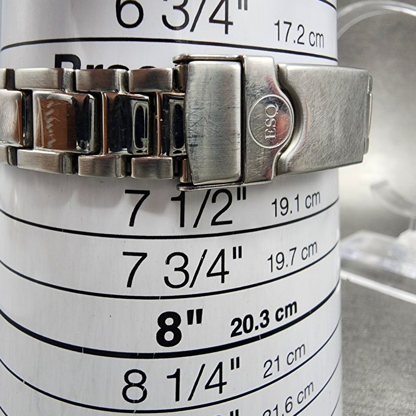 ESQ Watch Women 27mm Silver Dial Stainless Steel Date Round New Batt12