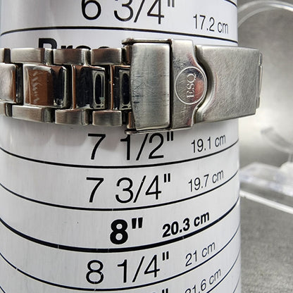ESQ Watch Women 27mm Silver Dial Stainless Steel Date Round New Batt12