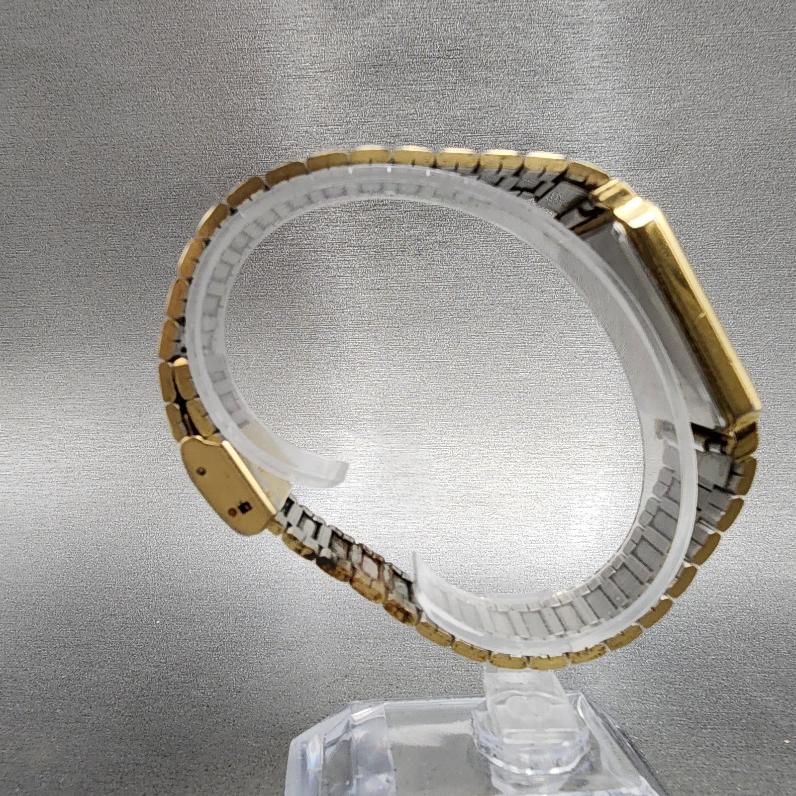 Gruen Tank Watch Women 27mm Gold Dial Gold Tone Rectangle New Battery8