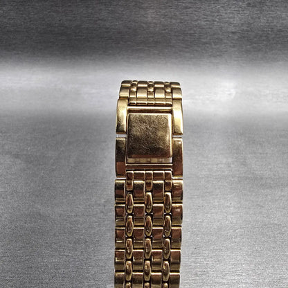 Seiko Watch Men 27mm Champagne Dial Gold Date Rectangle 7N39-5A39 New Batt97