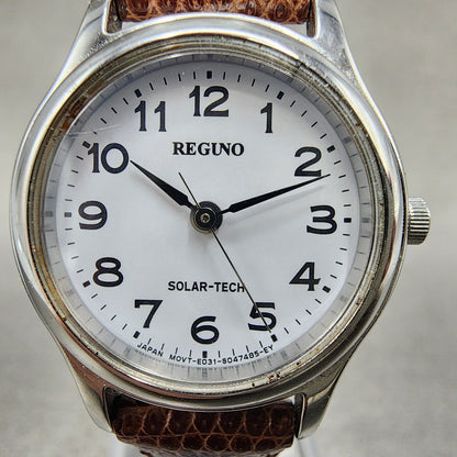 Citizen Reguno Watch Women 24mm White Dial Silver Tone E031T017207 Solar Runs1