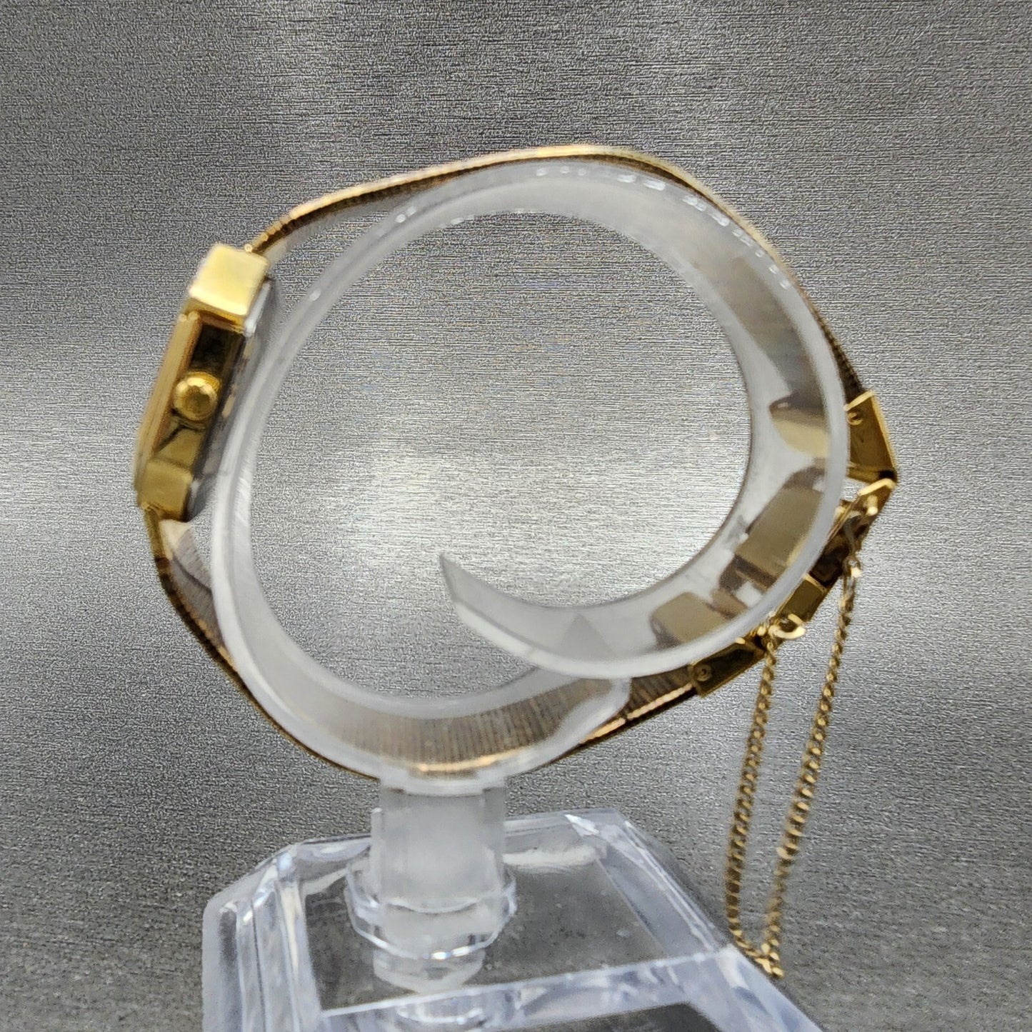 Elgin Watch Women 21mm Champagne Dial Gold Tone Octagon Diamond bezel New Batt6