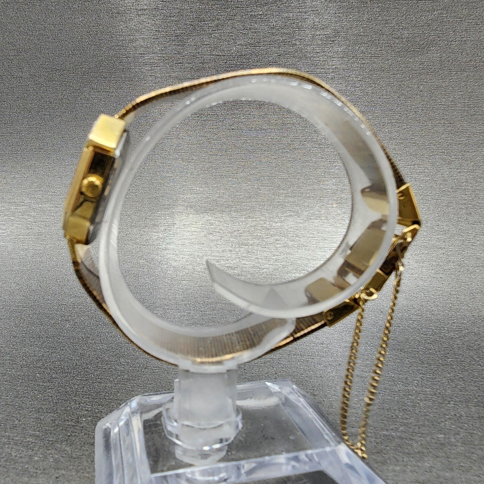 Elgin Watch Women 21mm Champagne Dial Gold Tone Octagon Diamond bezel New Batt6