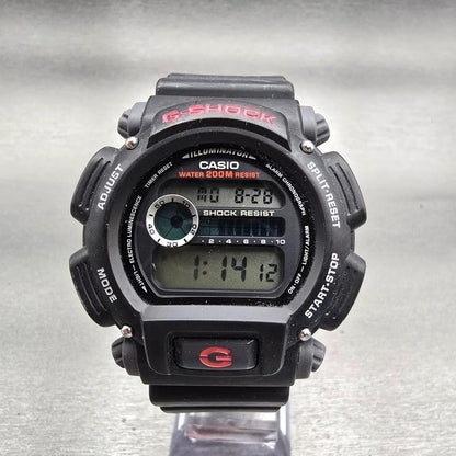 Casio G-Shock DW-9052 Watch Men 47mm Black Dial Black Chrono Alarm New Battery P0