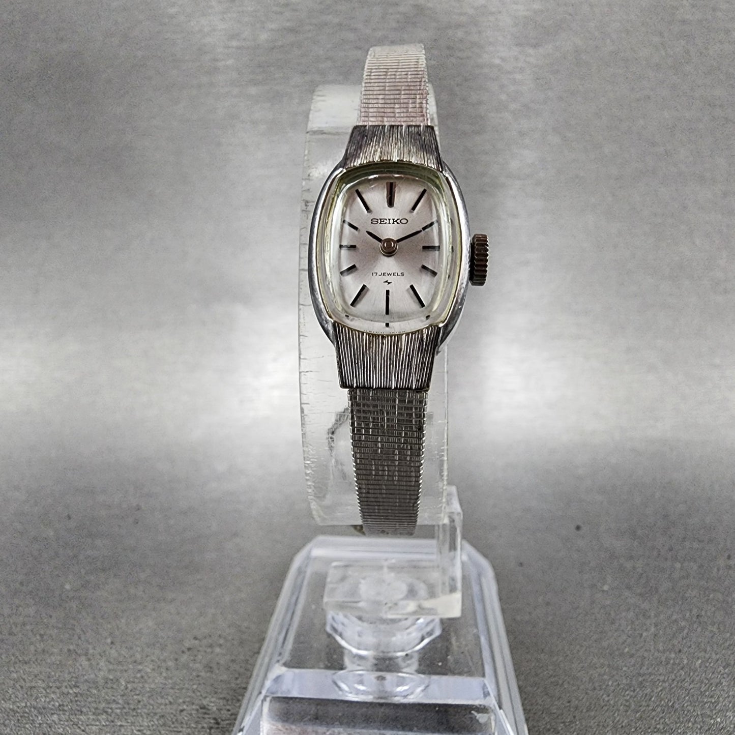 Seiko Special Watch Women 16mm Silver Dial White Gold Plated Manual 113360 Runs5