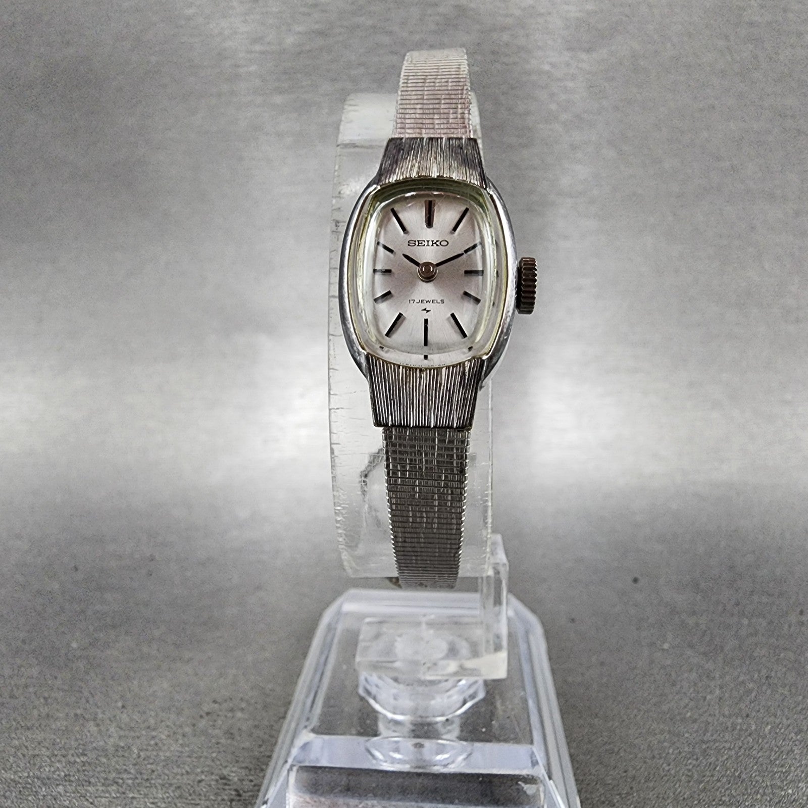 Seiko Special Watch Women 16mm Silver Dial White Gold Plated Manual 113360 Runs5