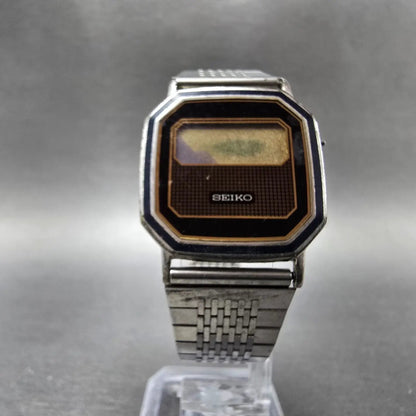 Seiko Watch Men 30mm Silver Digital F441-4010 Octagon PARTS Vintage7