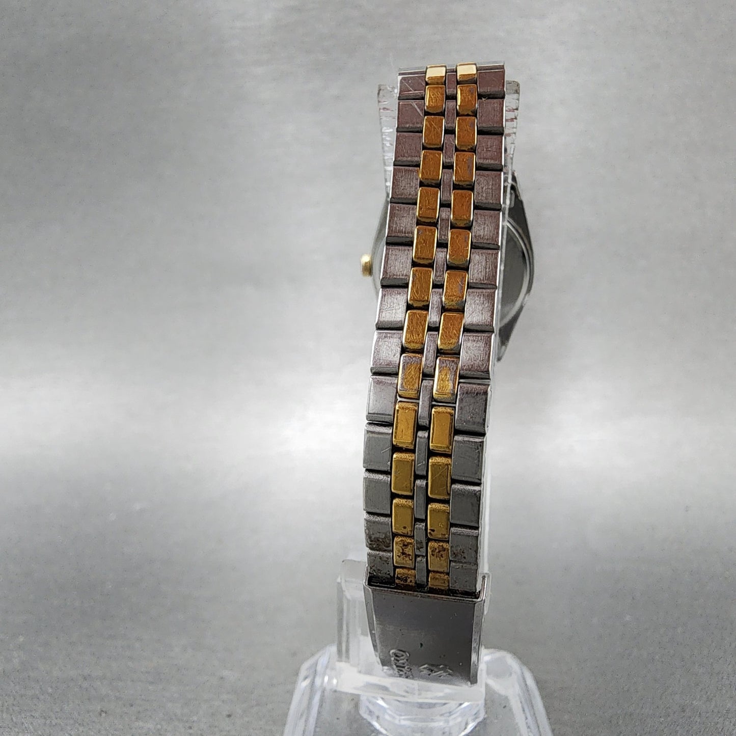 Seiko SQ Watch Women 23mm Champagne Dial Two Tone Dyadate 2a230029 New Batt ABC7